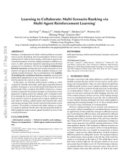 Learning to Collaborate: Multi-Scenario Ranking via Multi-Agent
  Reinforcement Learning