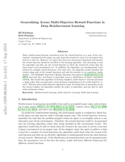Generalizing Across Multi-Objective Reward Functions in Deep
  Reinforcement Learning