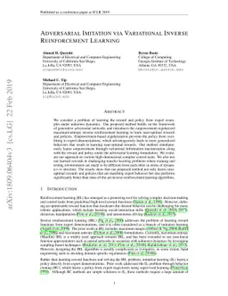 Adversarial Imitation via Variational Inverse Reinforcement Learning