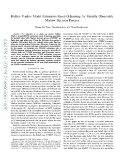 Hidden Markov Model Estimation-Based Q-learning for Partially Observable
  Markov Decision Process