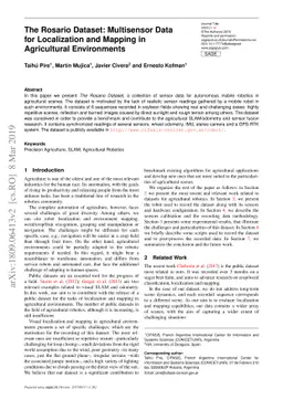 The Rosario Dataset: Multisensor Data for Localization and Mapping in
  Agricultural Environments