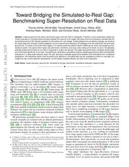 Toward Bridging the Simulated-to-Real Gap: Benchmarking Super-Resolution
  on Real Data