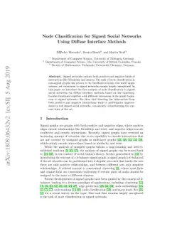 Node Classification for Signed Social Networks Using Diffuse Interface
  Methods