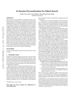 In-Session Personalization for Talent Search