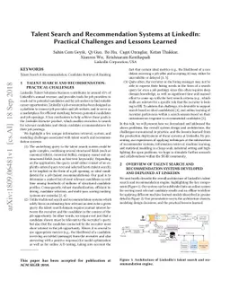 Talent Search and Recommendation Systems at LinkedIn: Practical
  Challenges and Lessons Learned