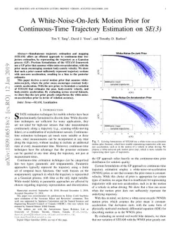 A White-Noise-On-Jerk Motion Prior for Continuous-Time Trajectory
  Estimation on SE(3)