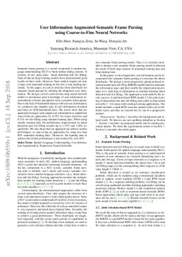 User Information Augmented Semantic Frame Parsing using Coarse-to-Fine
  Neural Networks
