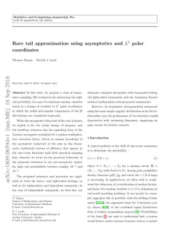 Rare tail approximation using asymptotics and $L^1$ polar coordinates