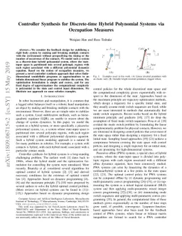Controller Synthesis for Discrete-time Hybrid Polynomial Systems via
  Occupation Measures