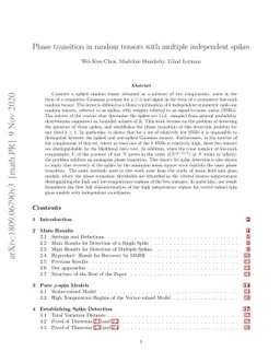 Phase transition in random tensors with multiple independent spikes