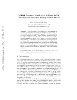 MNIST Dataset Classification Utilizing k-NN Classifier with Modified
  Sliding-window Metric