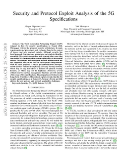 Security and Protocol Exploit Analysis of the 5G Specifications