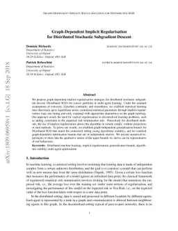 Graph-Dependent Implicit Regularisation for Distributed Stochastic
  Subgradient Descent