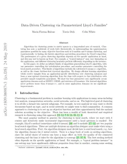 Data-Driven Clustering via Parameterized Lloyd's Families