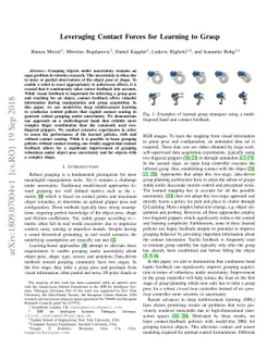 Leveraging Contact Forces for Learning to Grasp