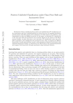 Positive-Unlabeled Classification under Class Prior Shift and Asymmetric
  Error