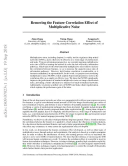 Removing the Feature Correlation Effect of Multiplicative Noise