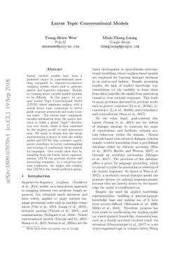 Latent Topic Conversational Models