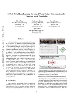MTLE: A Multitask Learning Encoder of Visual Feature Representations for
  Video and Movie Description