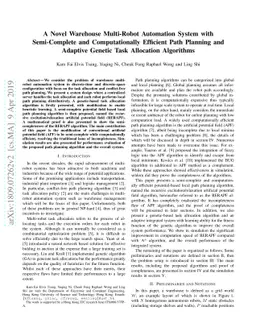 A Novel Warehouse Multi-Robot Automation System with Semi-Complete and
  Computationally Efficient Path Planning and Adaptive Genetic Task Allocation
  Algorithms