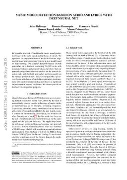 Music Mood Detection Based On Audio And Lyrics With Deep Neural Net