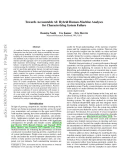 Towards Accountable AI: Hybrid Human-Machine Analyses for Characterizing
  System Failure
