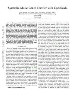 Symbolic Music Genre Transfer with CycleGAN