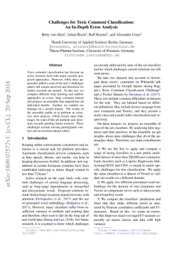 Challenges for Toxic Comment Classification: An In-Depth Error Analysis