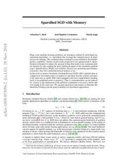 Sparsified SGD with Memory