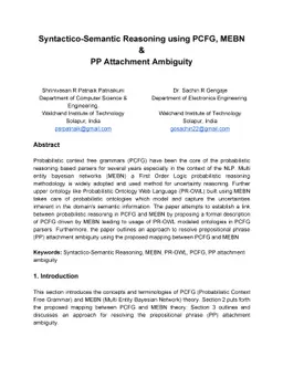 Syntactico-Semantic Reasoning using PCFG, MEBN & PP Attachment Ambiguity