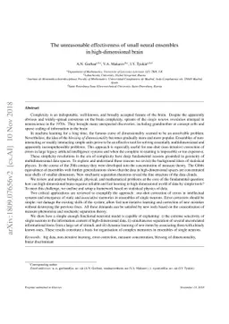 The unreasonable effectiveness of small neural ensembles in
  high-dimensional brain