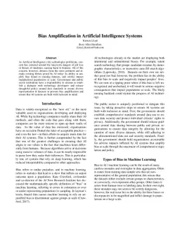 Bias Amplification in Artificial Intelligence Systems