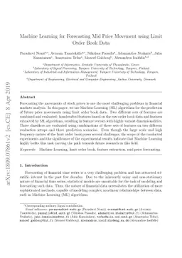 Machine Learning for Forecasting Mid Price Movement using Limit Order
  Book Data