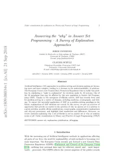 Answering the "why" in Answer Set Programming - A Survey of Explanation
  Approaches