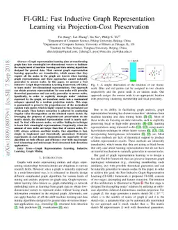 FI-GRL: Fast Inductive Graph Representation Learning via Projection-Cost
  Preservation