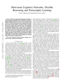 Short-term Cognitive Networks, Flexible Reasoning and Nonsynaptic
  Learning