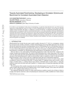 Towards Automated Factchecking: Developing an Annotation Schema and
  Benchmark for Consistent Automated Claim Detection