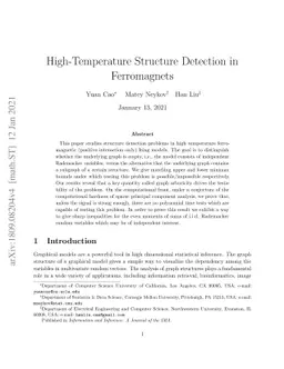 High-Temperature Structure Detection in Ferromagnets