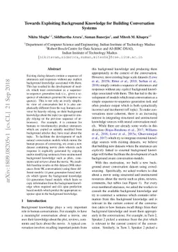 Towards Exploiting Background Knowledge for Building Conversation
  Systems