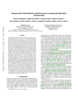 Interpretable Multi-Objective Reinforcement Learning through Policy
  Orchestration