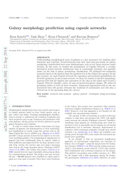 Galaxy morphology prediction using capsule networks