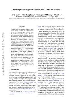 Semi-Supervised Sequence Modeling with Cross-View Training
