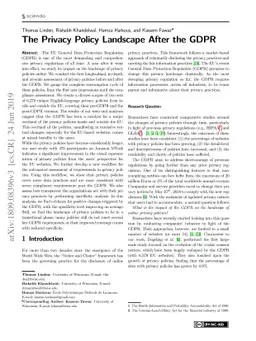 The Privacy Policy Landscape After the GDPR