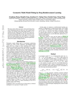 Geometric Multi-Model Fitting by Deep Reinforcement Learning