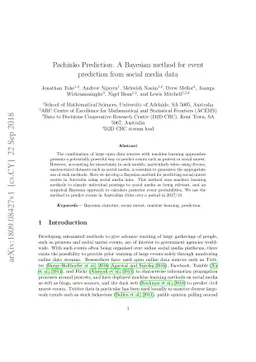 Pachinko Prediction: A Bayesian method for event prediction from social
  media data