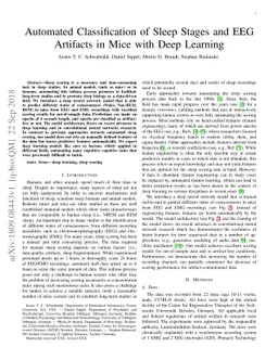Automated Classification of Sleep Stages and EEG Artifacts in Mice with
  Deep Learning