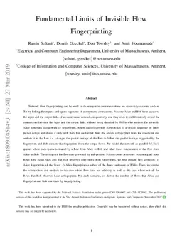 Fundamental Limits of Invisible Flow Fingerprinting