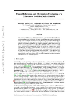 Causal Inference and Mechanism Clustering of A Mixture of Additive Noise
  Models