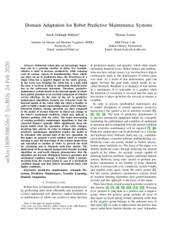 Domain Adaptation for Robot Predictive Maintenance Systems