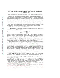 Second-order Guarantees of Distributed Gradient Algorithms